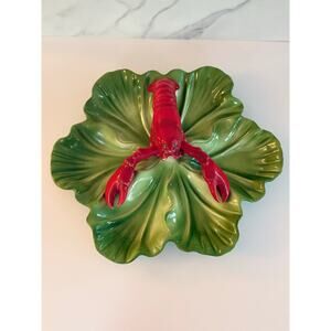 MCM Brad Keeler California Pottery Divided Lobster Dish/Tray “Ming Dragon Blood”